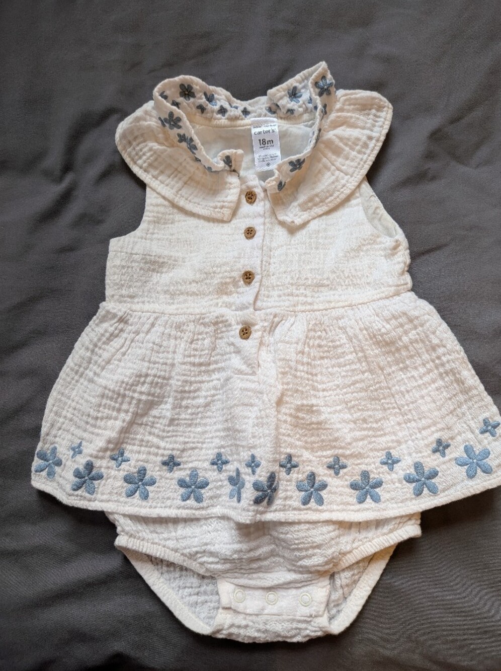 Baby Girl Carter's Floral Embroidered Bodysuit Dress 18M